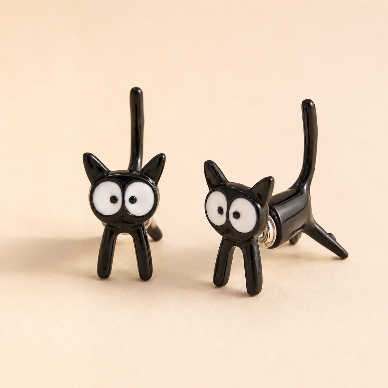 Best Cartoon Cat Stud Earrings - Cute Peeking Through-Ear Kawaii Cat Jewelry
