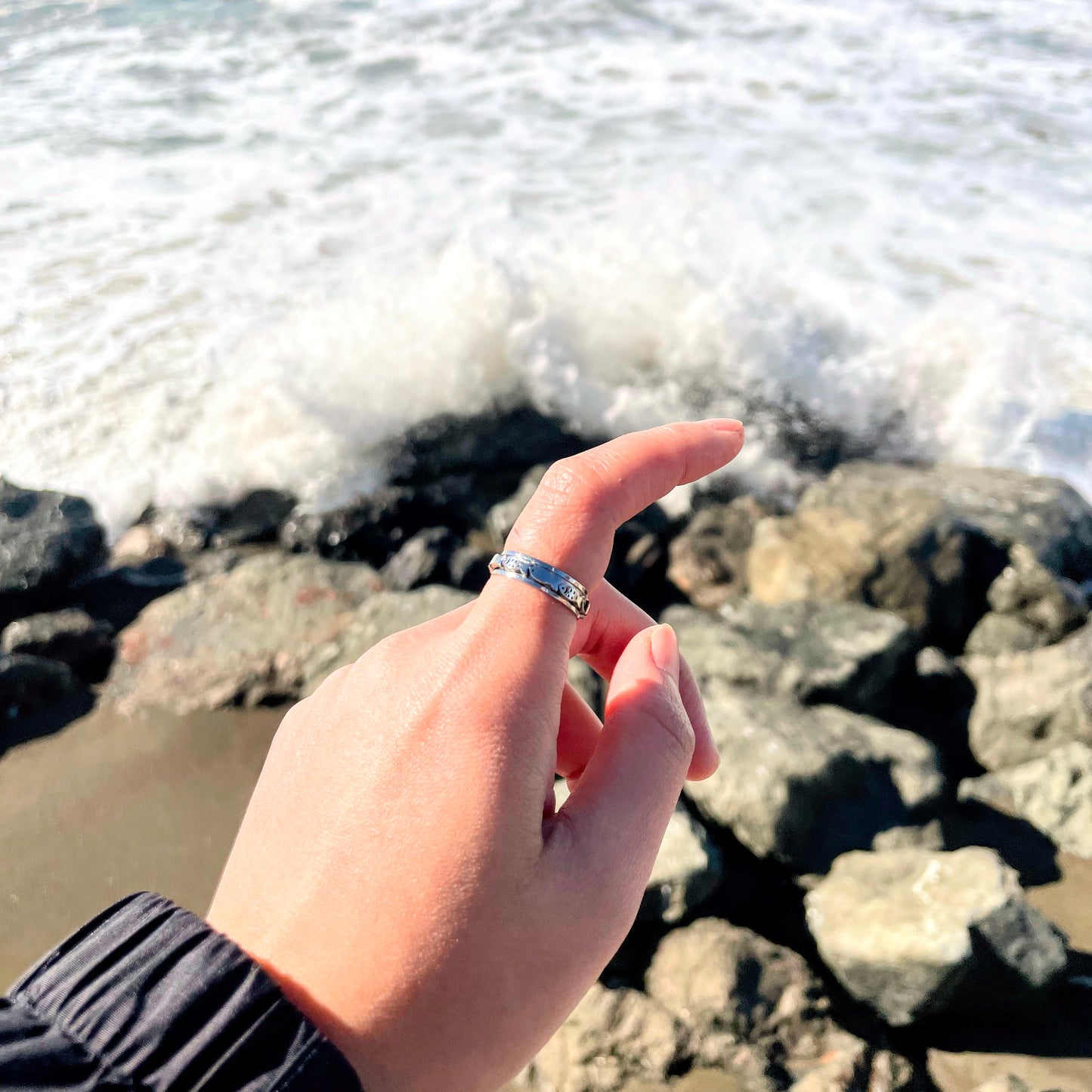 Swimming Fish Spinner Ring in Stainless Steel, Fish Spinner Ring, Fish Ring, Fishing Lovers Ring, Animal Ring, Christian Fish Ring,