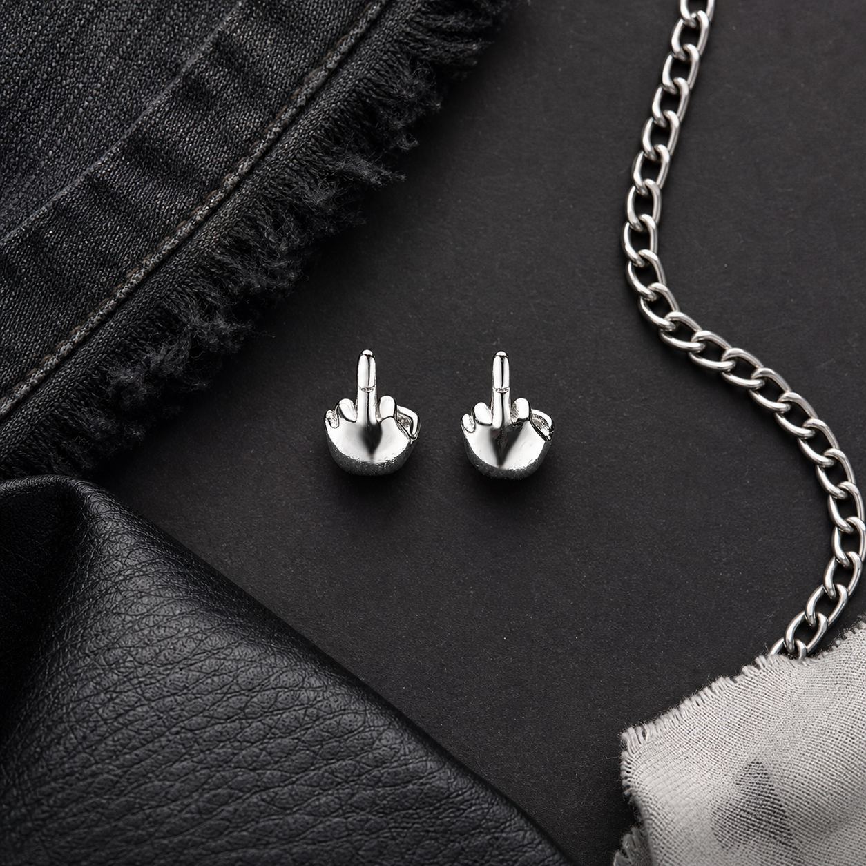 Best Middle Finger Stud Earrings - Funny Flip Off Sarcastic Unisex Earrings