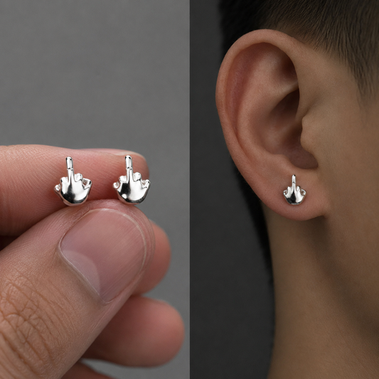 Best Middle Finger Stud Earrings - Funny Flip Off Sarcastic Unisex Earrings