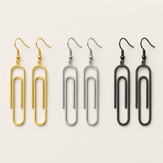 Best Paperclip Stud Earrings - Minimalist Statement Geometric Unisex Jewelry