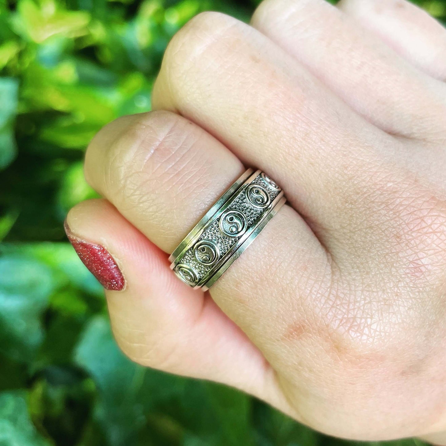 Tai Chi & Balance Spinner Ring in Silver