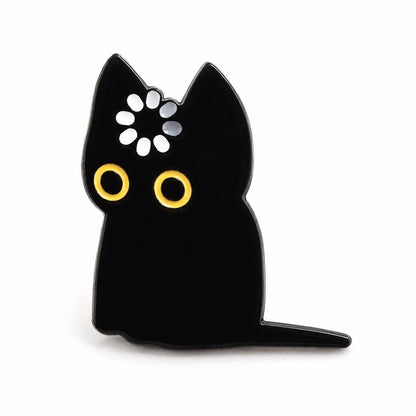Black Cat Pin, Funny Loading Buffering Cat Brooch, Brain Still Loading, Cute Kawaii Acrylic Lapel Pin, Backpack Badge, Cat Lover Gift