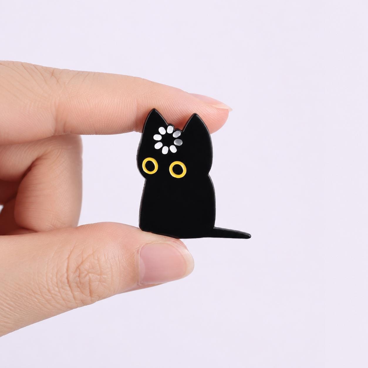 Black Cat Pin, Funny Loading Buffering Cat Brooch, Brain Still Loading, Cute Kawaii Acrylic Lapel Pin, Backpack Badge, Cat Lover Gift