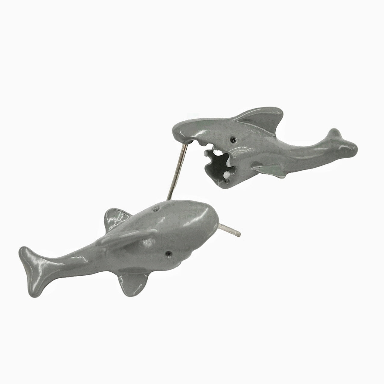 Enamel shark bite earrings detail - EffortlesslyUs