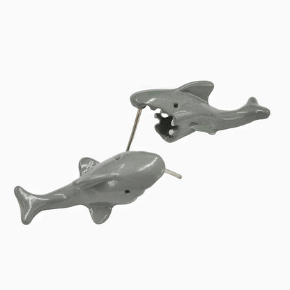 Enamel shark bite earrings detail - EffortlesslyUs