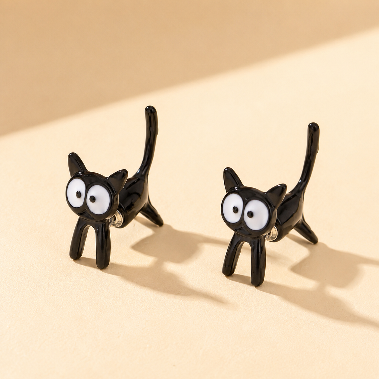 Best Cartoon Cat Stud Earrings - Cute Peeking Through-Ear Kawaii Cat Jewelry