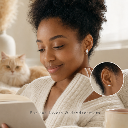 Best Cat and Fish Stud Earrings - Mismatched Cute Animal Stainless Steel Studs