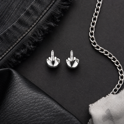 Best Middle Finger Stud Earrings - Funny Flip Off Sarcastic Unisex Earrings