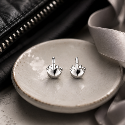 Best Middle Finger Stud Earrings - Funny Flip Off Sarcastic Unisex Earrings