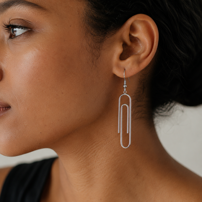 Best Paperclip Stud Earrings - Minimalist Statement Geometric Unisex Jewelry