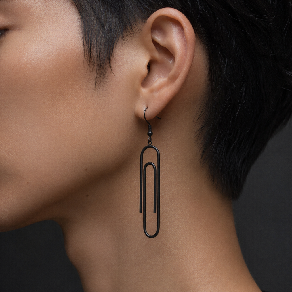 Best Paperclip Stud Earrings - Minimalist Statement Geometric Unisex Jewelry