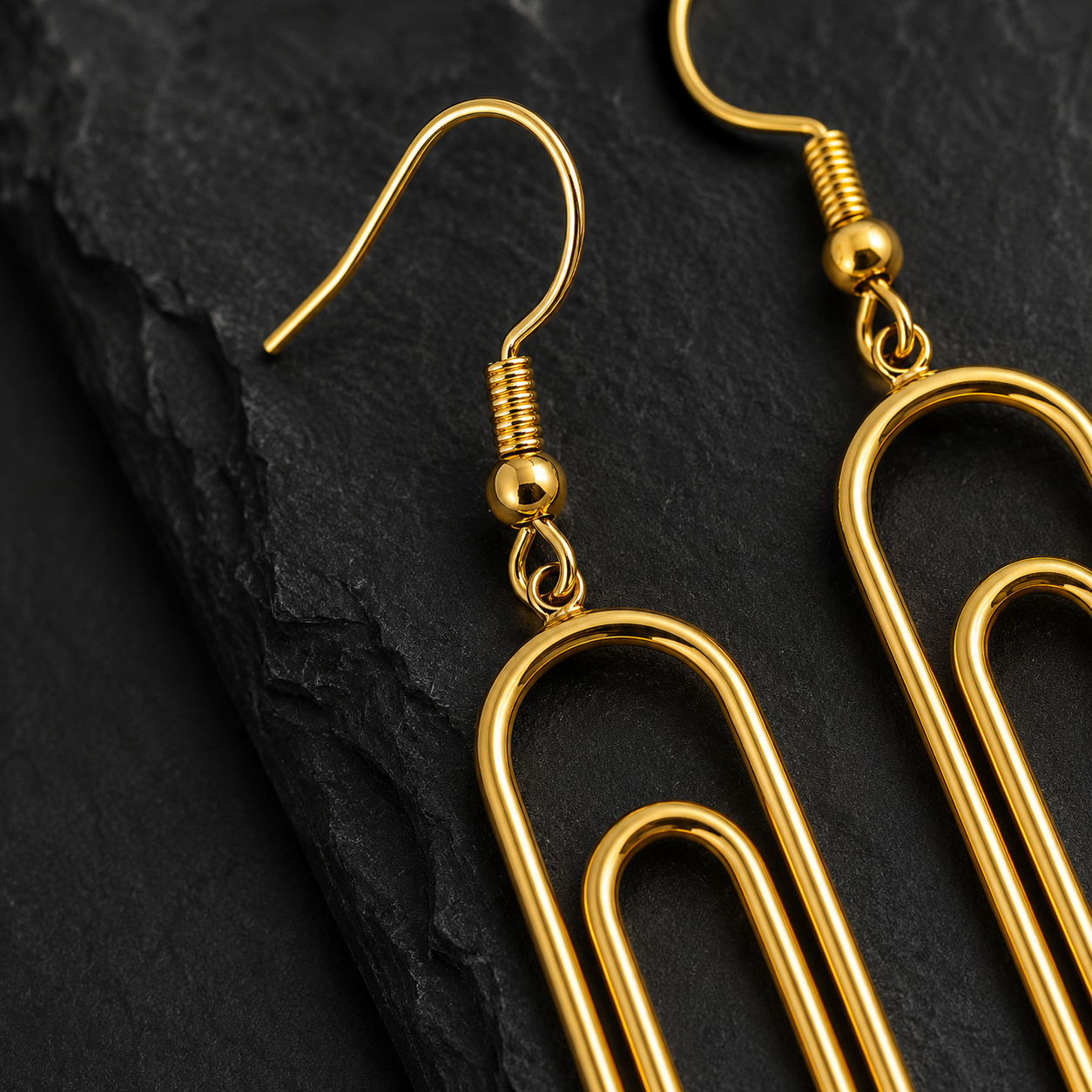 Best Paperclip Stud Earrings - Minimalist Statement Geometric Unisex Jewelry