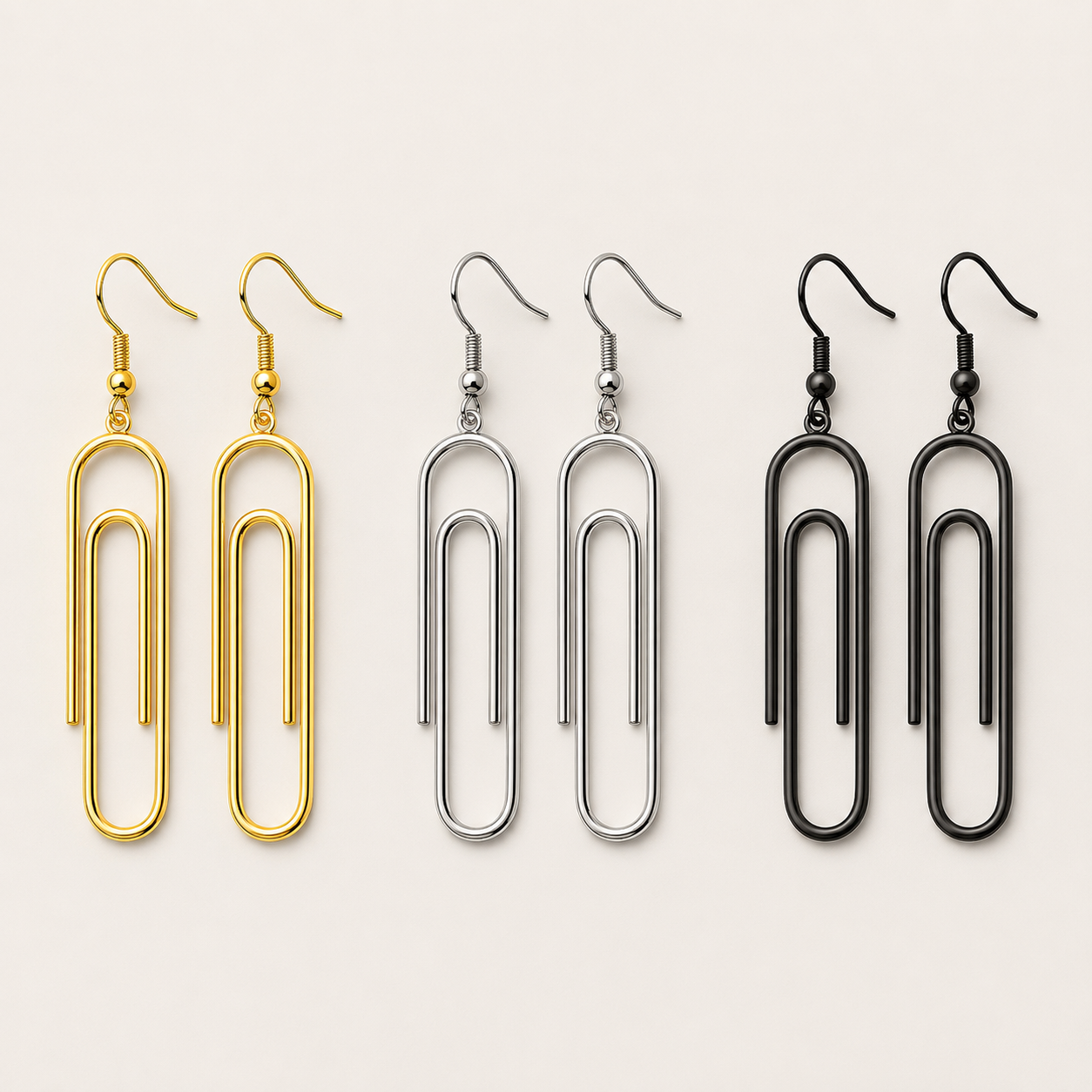 Best Paperclip Stud Earrings - Minimalist Statement Geometric Unisex Jewelry