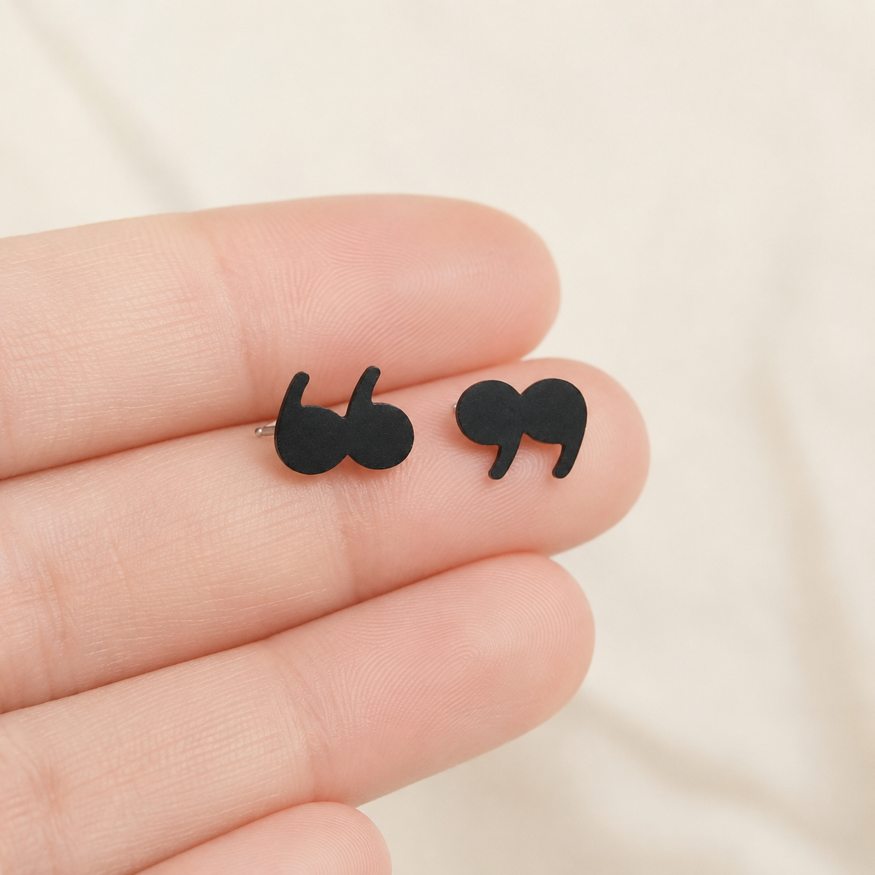 Mismatched punctuation earrings styled for everyday wear, English teacher gift - EffortlesslyUs