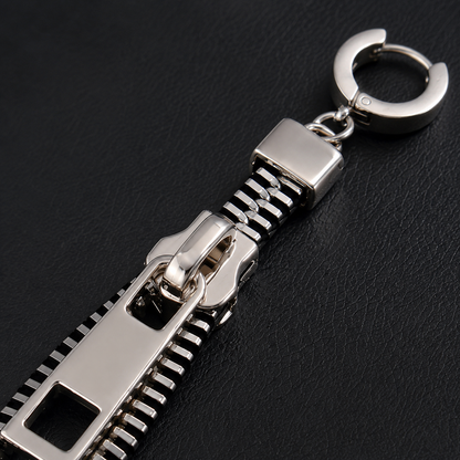 Best Zipper Drop Earrings - Edgy Gold or Silver Punk Statement Huggie Hoops
