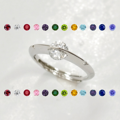 Custom birthstone floating spinner ring - EffortlesslyUs