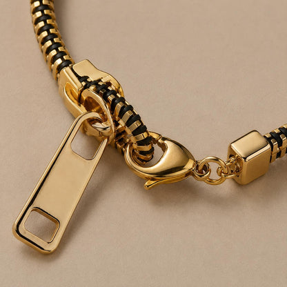 Zipper bracelet on neutral background