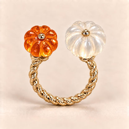 Pumpkin ring on neutral background