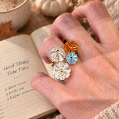 Pumpkin ring worn on hand
