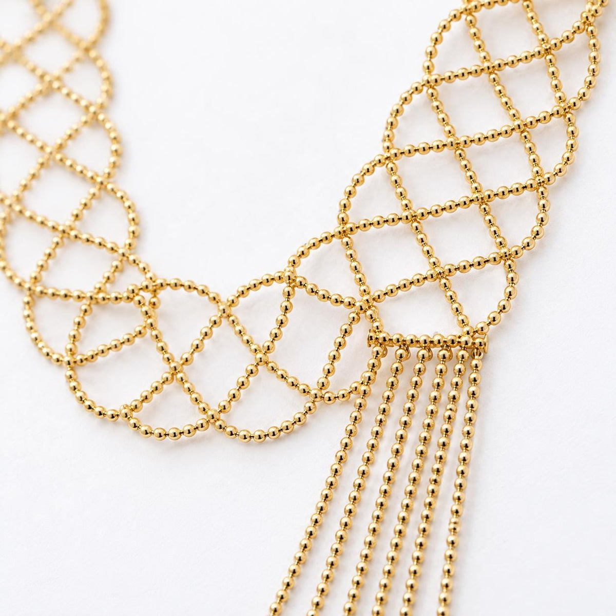 Lattice scarf necklace knotted styling