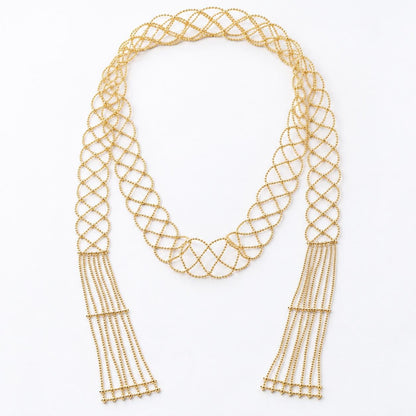 Lattice scarf necklace - close-up detail