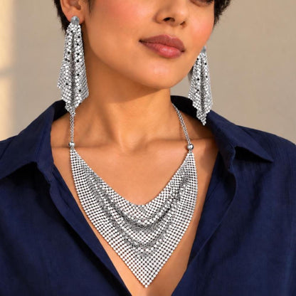 Mesh bandana necklace flat lay