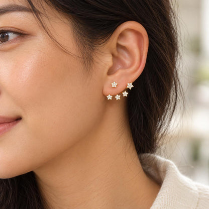 Star ear jackets crystal detail