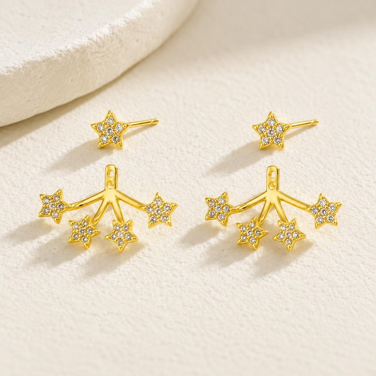 Star ear jackets - close-up detail