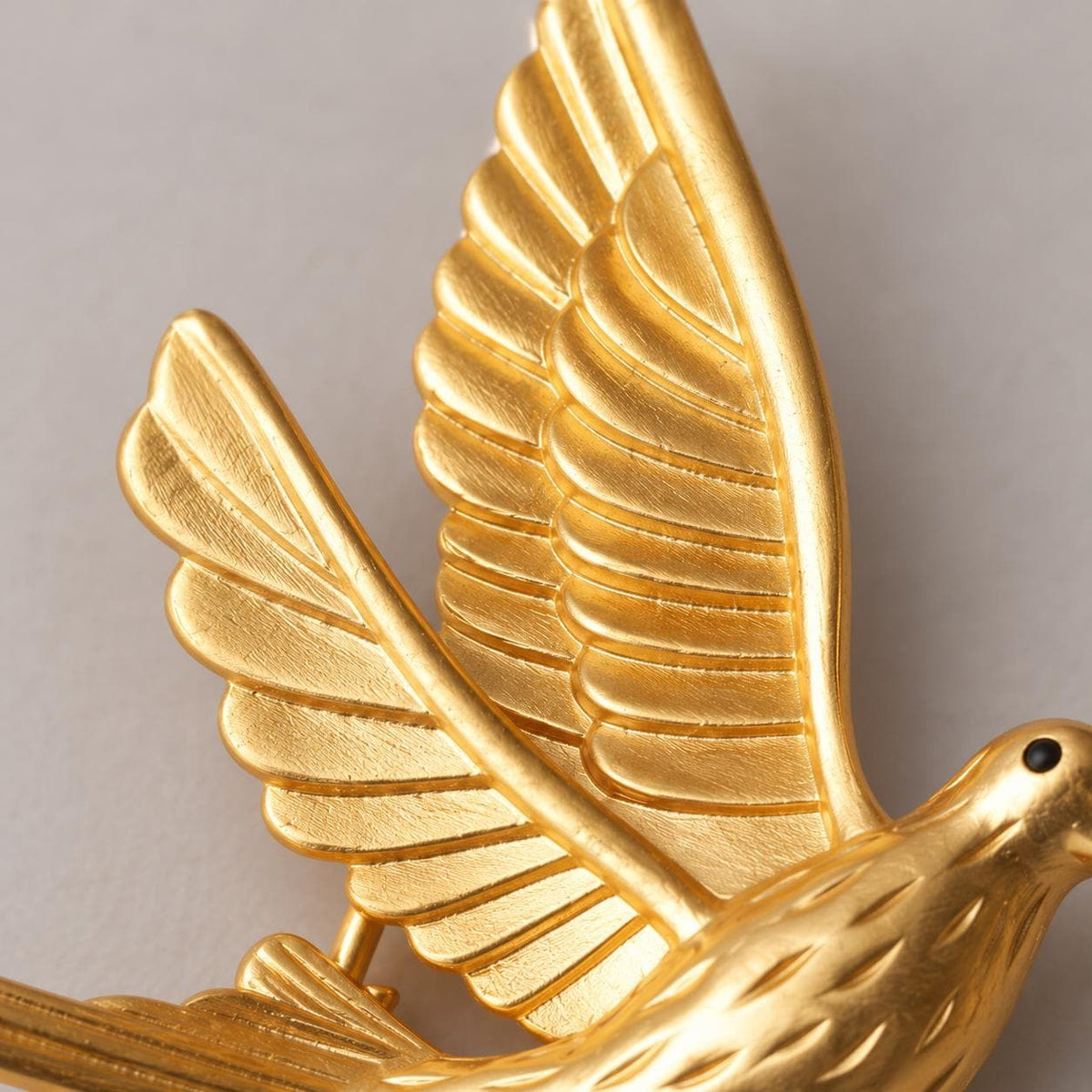Brass dove brooch alternate angle