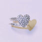 Hammered Heart Open Ring in Silver