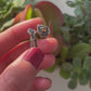 Adjustable Spoon Ring in Silver with Yellow Zircon